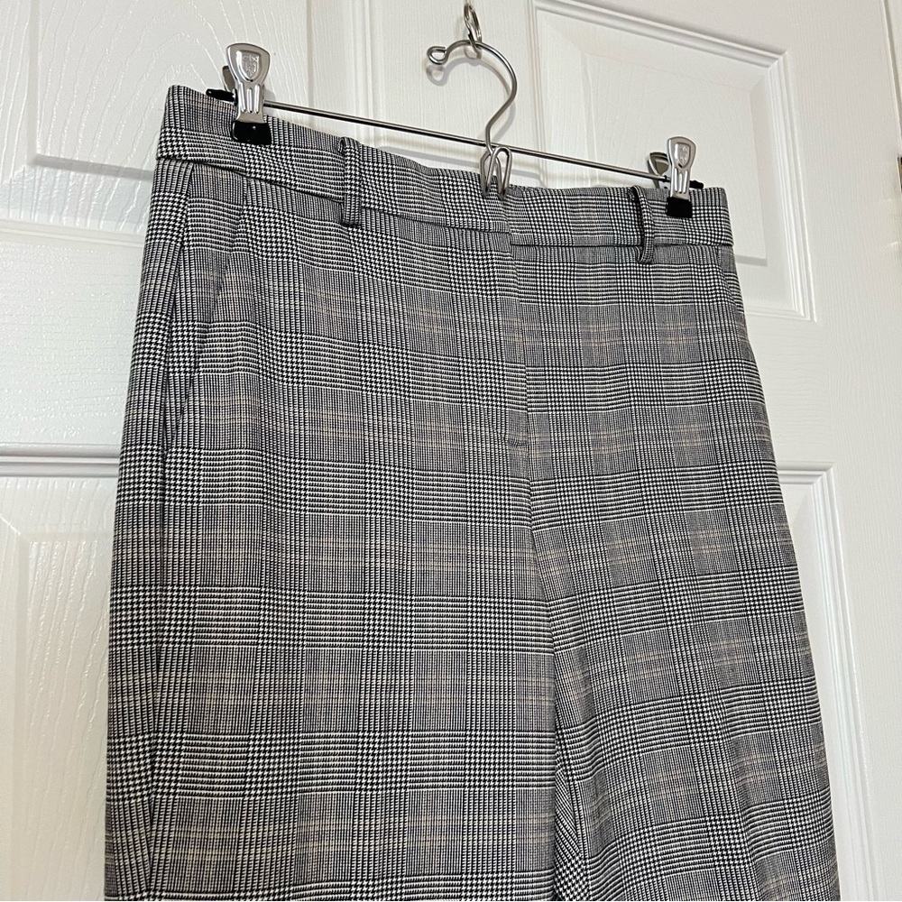 Aritzia Babaton Gray Plaid Quentin Crop Ankle Trouser Dress Pants - Sz 0 - Picture 5 of 15